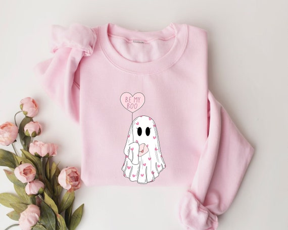 Be My Boo Sweatshirt, Ghost Sweater, Valentines Day Hoodie, XOXO Sweatshirt, Women Valentines Day Sweatshirt, Heart Sweatshirt, Cute Ghost