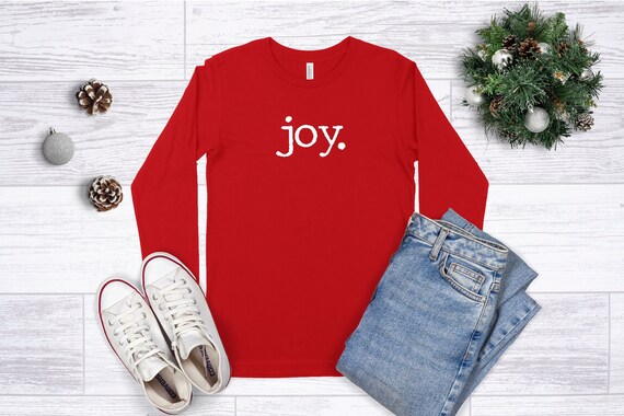 Christmas Joy Shirt, Joy Shirt, Long Sleeve Merry Christmas Shirt, Typewriter Font, Choose Joy, Joy Winter Shirt, Christmas Tees