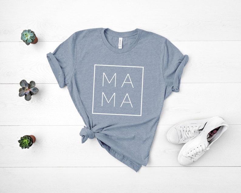 Mama Shirt, Mama Square, Mom Shirts, Momlife Shirt, Mom Life Shirt, Shirts for Moms, Mothers Day Gift, Cool Mom Shirts, Shirts for Moms Heather Slate