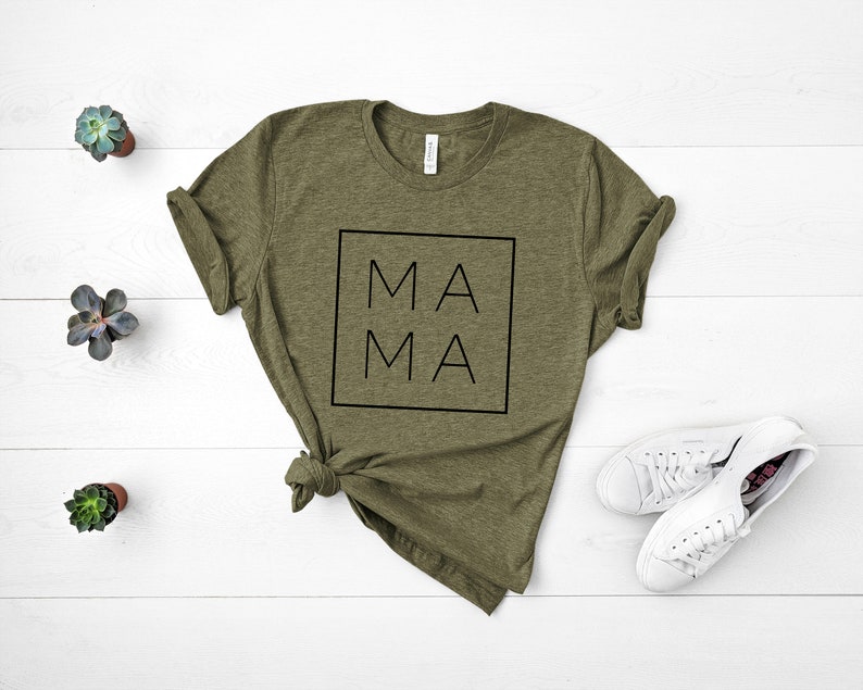 Mama Shirt, Mama Square, Mom Shirts, Momlife Shirt, Mom Life Shirt, Shirts for Moms, Mothers Day Gift, Cool Mom Shirts, Shirts for Moms Heather Olive