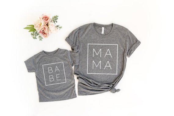 Mommy and Me Shirts, Mama Babe Matching Tshirt, Mama and Mini Tees, Unisex Mother Child Set, Mom Kid Top, Mama Daughter Son, Gift For Mom