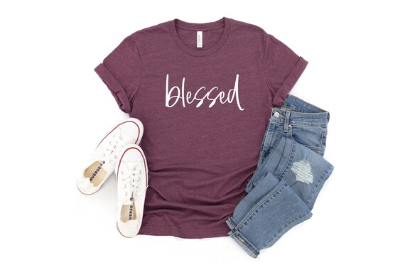 Blessed TShirt, Womens Blessed Tee, Grateful Thankful Blessed Top, Mom Shirt, Womens Blessed Tees, Thanksgiving Shirts, I Am Blessed Shirt