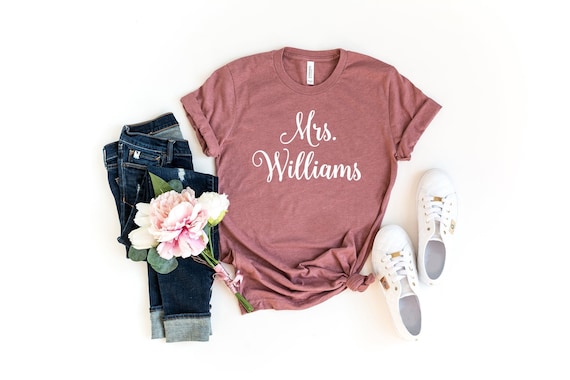 Mrs. Shirt with Name, Personalized Bride Shirt, Future Mrs. Bridal  Shirt, Honeymoon Tee, Bride Shirt, Gift For Bride, New Bride Shirt