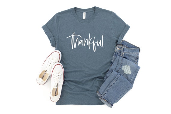 Thankful TShirt, Womens Thankful Tee, Grateful Thankful Blessed Top, Unisex Fit, Womens Thankful Tees, Thanksgiving Shirts, I Am Thankful