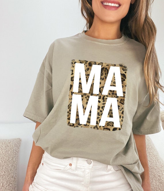 Comfort Colors® Leopard Print Mama Shirt, Leopard Mom Shirts, Cute Mama TShirts, Mothers Day Gift, Mama T Shirt, Cute Shirts for Mom Gift