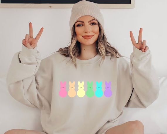 Bunny Peeps Easter Sweatshirt, Peeps Easter Shirt, Cute Easter Sweatshirt, Chillin With My Peeps, Happy Easter T-Shirt, Easter Peeps Tee