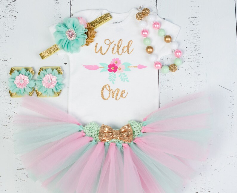 Baby Girls Tutu Pink and Mint Tutu Tutu Headband Baby Tutu Princess Tutu