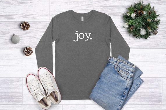 Christmas Joy Shirt, Joy Shirt, Long Sleeve Merry Christmas Shirt, Typewriter Font, Choose Joy, Joy Winter Shirt, Christmas Tees