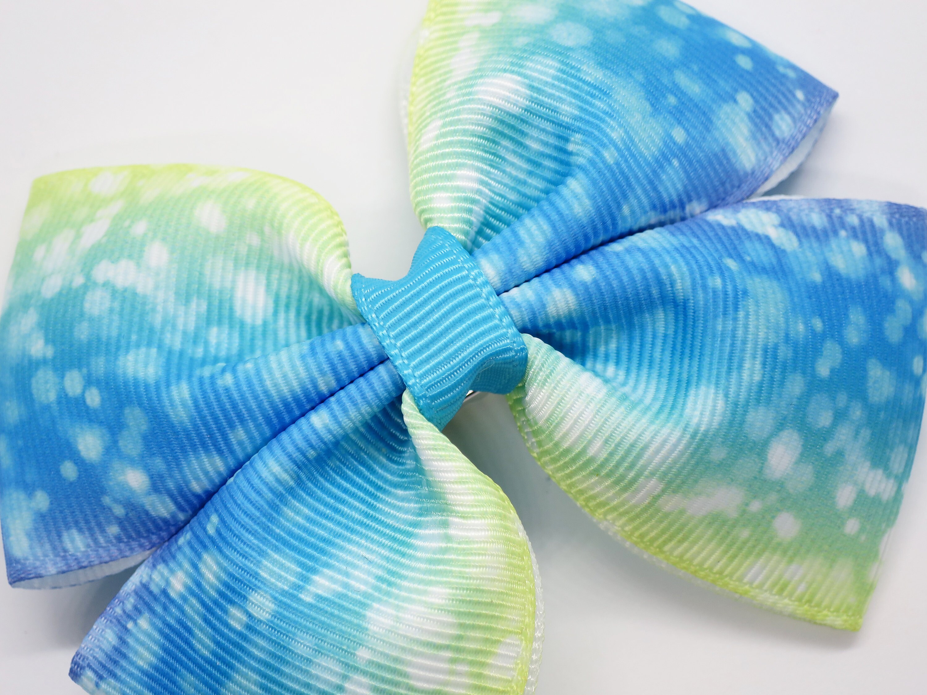 Large Blue Hair Bow - Sparkly Glitter Bow with Elastic Band - wide 3