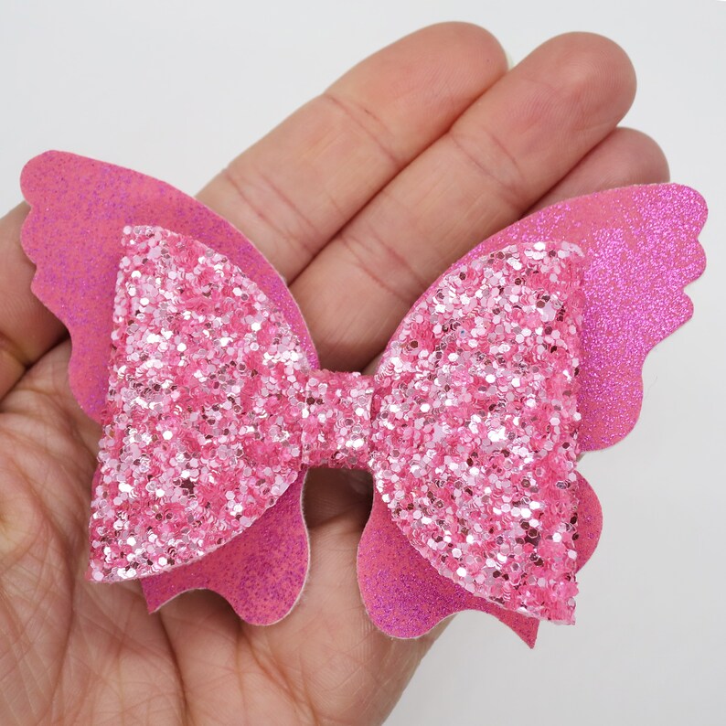 Glitter Butterfly Bow Butterfly Hair Clip Glitter Hairband Etsy
