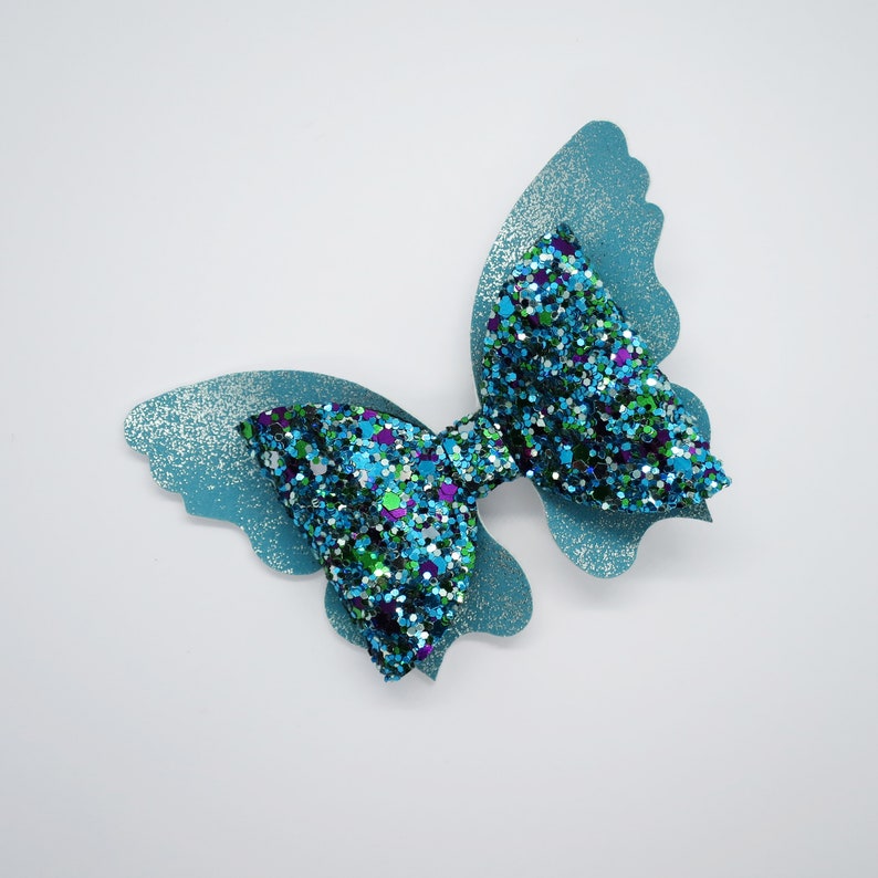 Glitter Butterfly Bow Butterfly Hair Clip Glitter Hairband Etsy