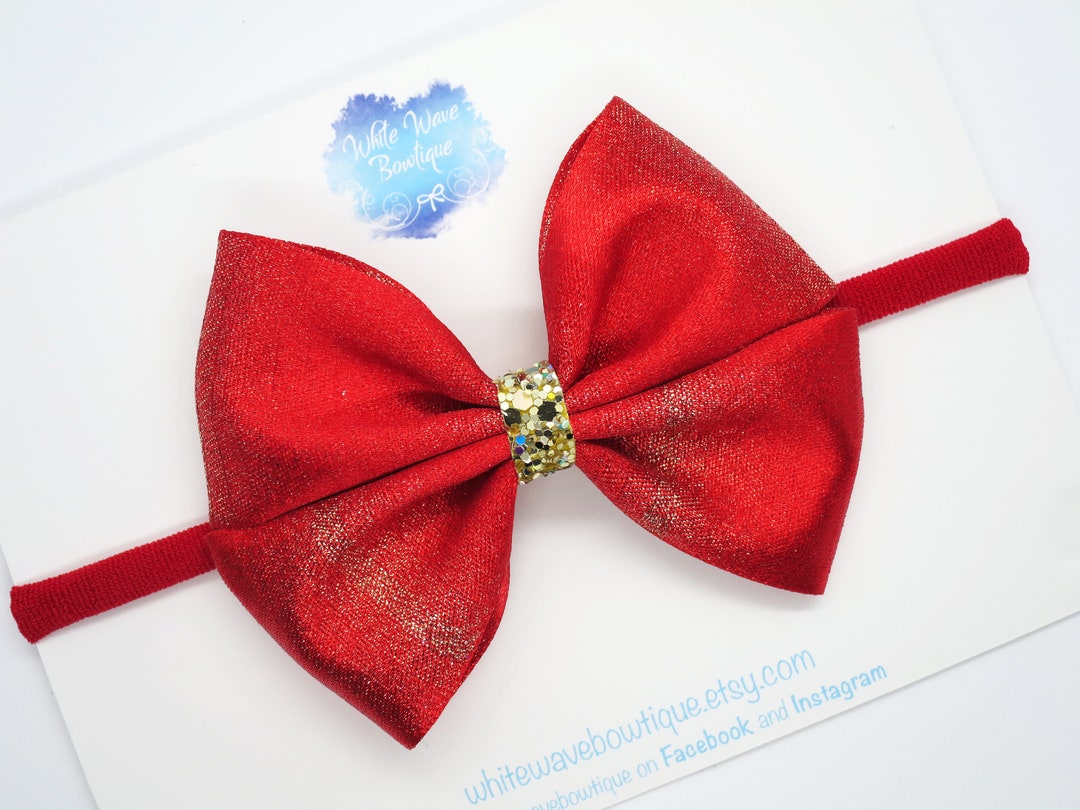 Glitter Hair Bow Mermaid Hair Clip Ribbon Hair Band School Etsy UK