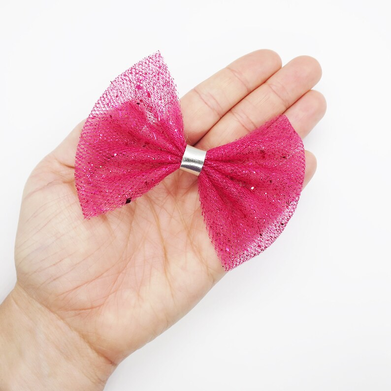 Glitter Tulle Hair Bow Pretty Hair Clip Pink Hair Band - Etsy