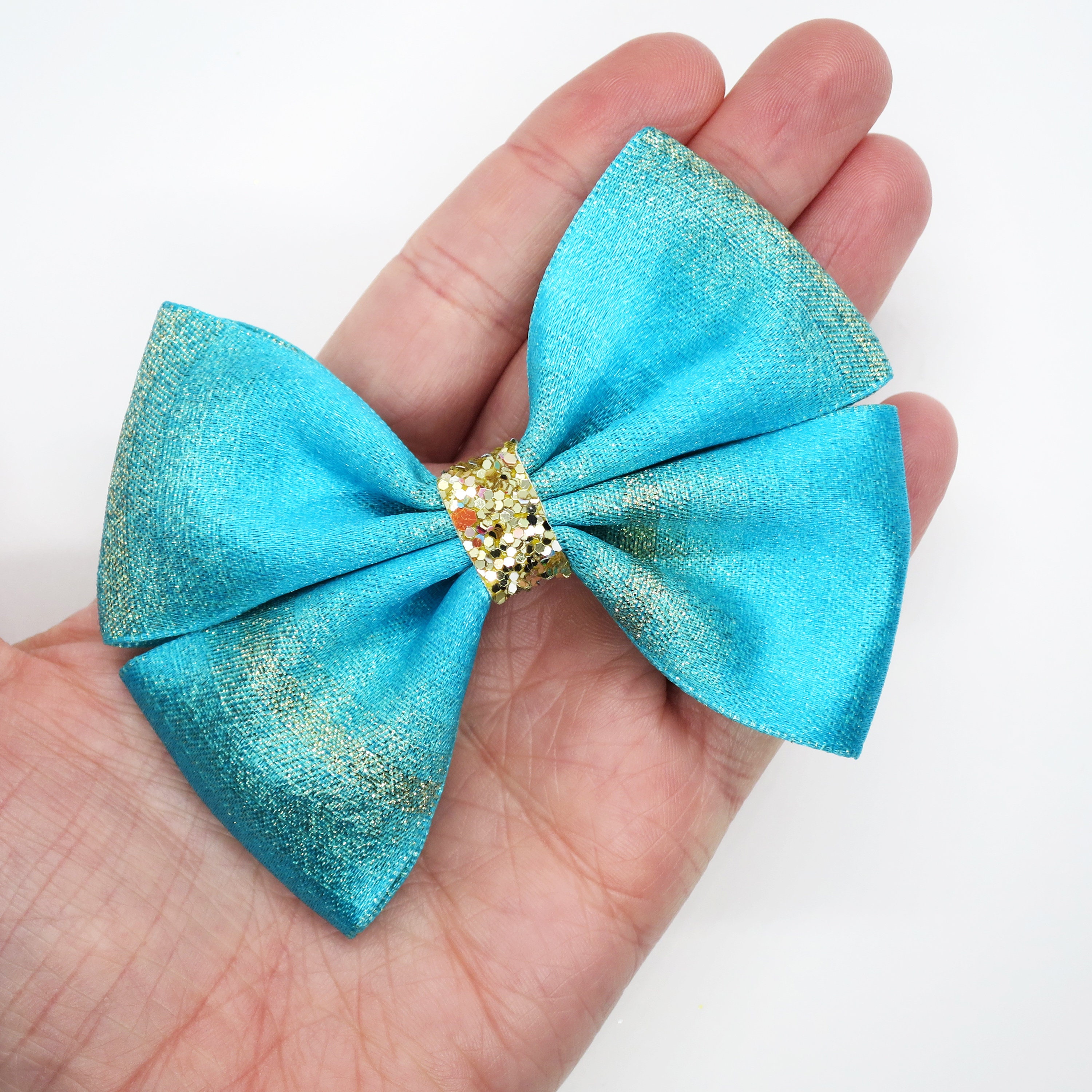 Glitter Hair Bow Mermaid Hair Clip Ribbon Hair Band School Etsy UK