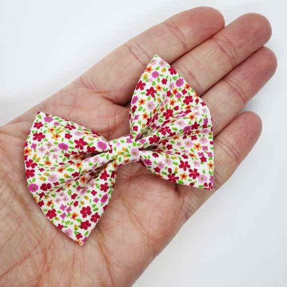Flower Hair Bow Cotton Hair Clip Fabric Hair Band Pinch Bow Etsy