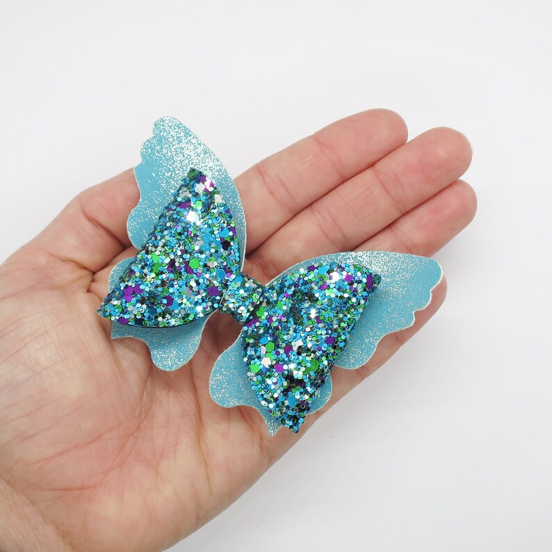 Glitter Butterfly Bow Butterfly Hair Clip Glitter Hairband Etsy