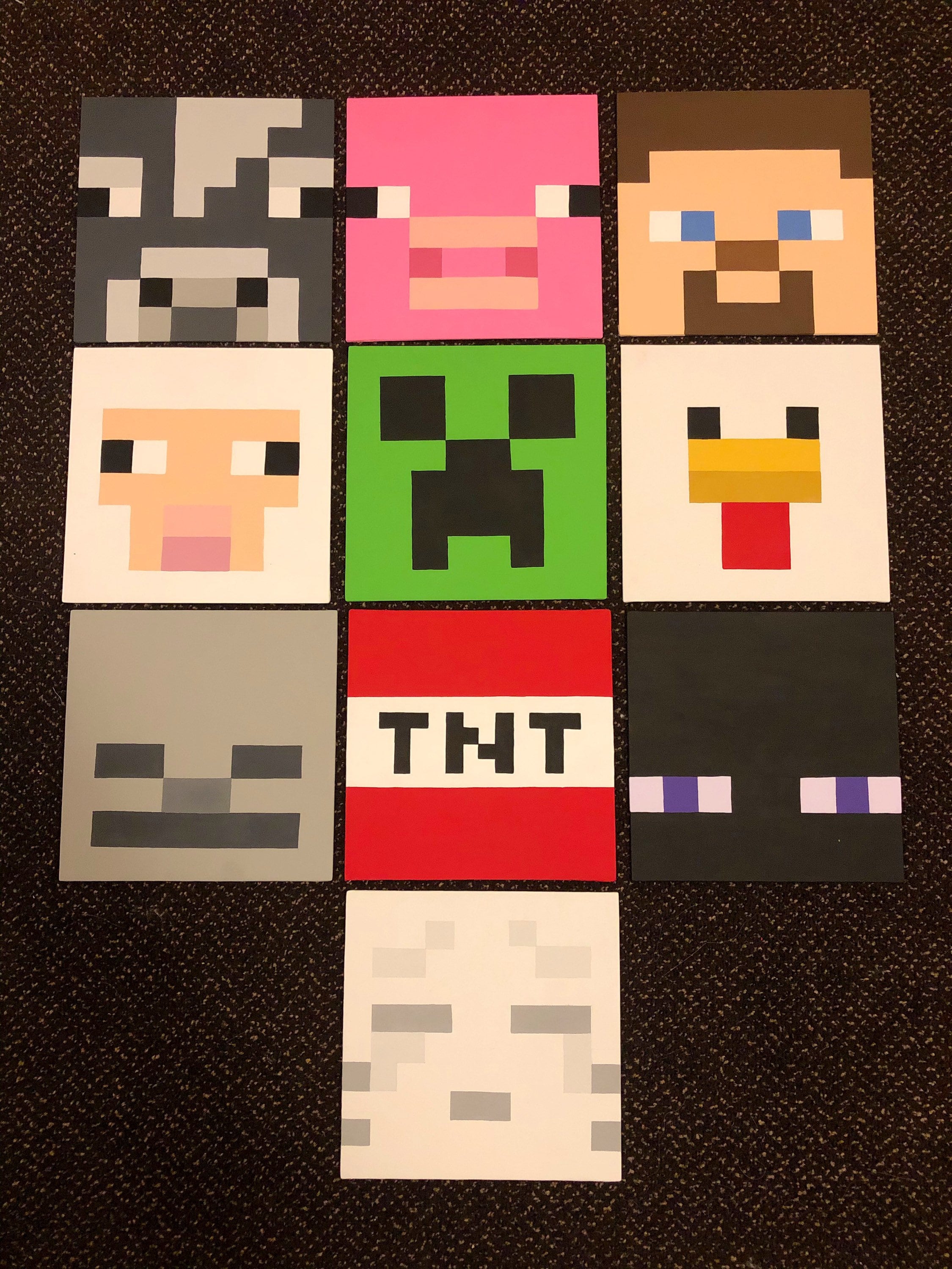 Minecraft 8x8 inch Canvas Painting Etsy
