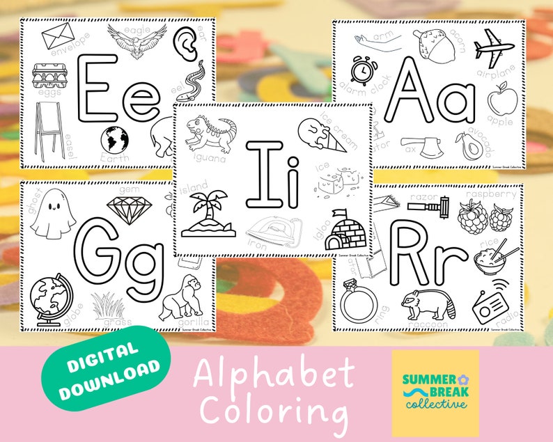 Alphabet Coloring Pages Preschool Coloring Pages Letter - Etsy