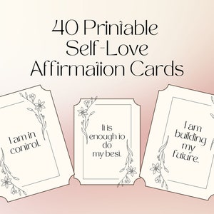 Printable Self-love Affirmation Cards, Floral Affirmation Cards, Ready ...
