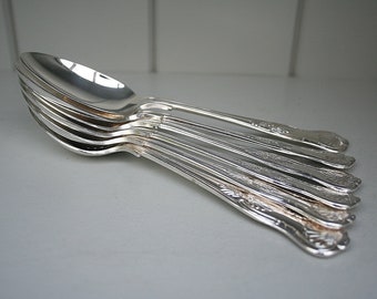 Dessert Spoons   Silver Plated Victorian  Set Six    (106435E)