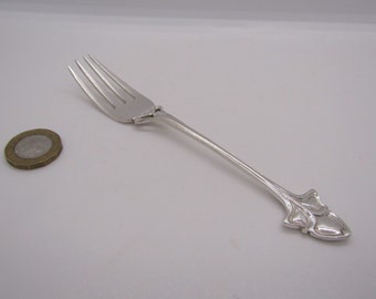 Fork- Art Nouveau 1910 Silver Cake Fork Walker and  Hall  - Heart Detail (106326E)