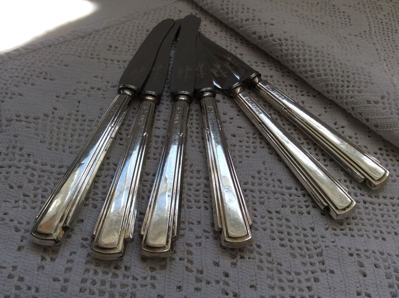 Tea Knives English Silver Art Deco 102876E
