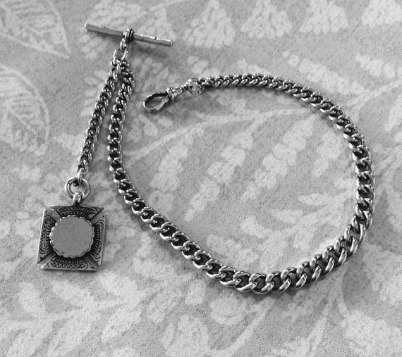 Watch Chain & Fob Sterling Silver Original Victor