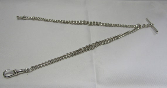 Watch Chain Double Albert Sterling Silver Original 1920s (107164E)