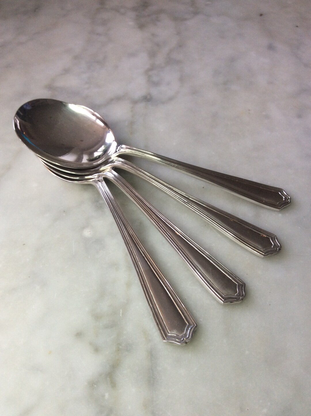 純銀　スターリングシルバー　フルーツスプーン スプーン デザート/フルーツスプーン 4本 1960年代 銀メッキ (106028E
