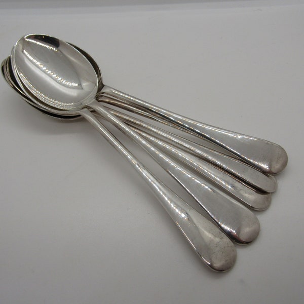 Dessert Spoons Silver Plated Vintage Set Six   (106376E)