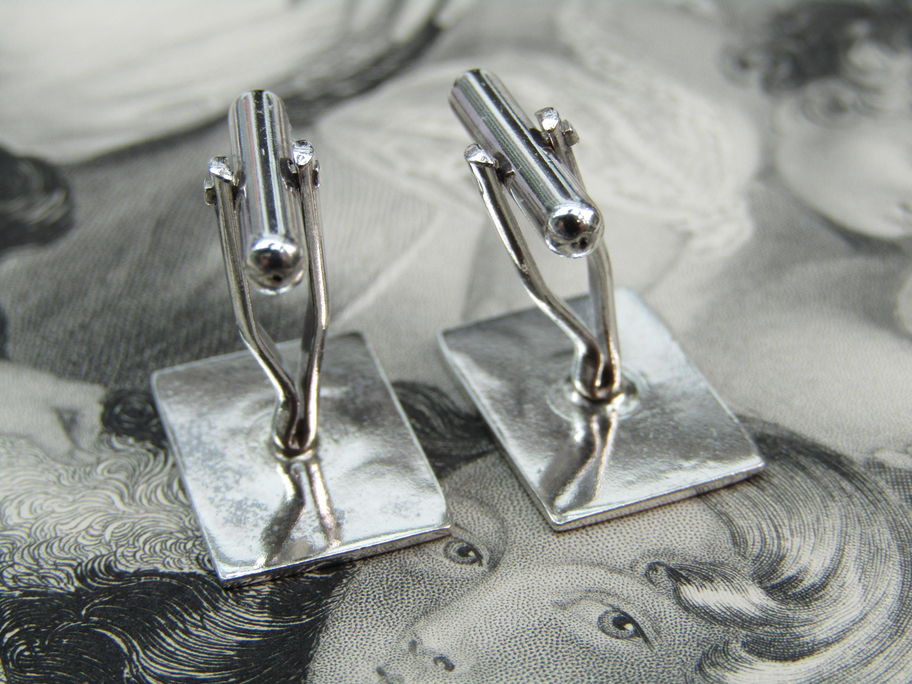 Paire De Boutons De Manchette Antique En Argent Sterling 925 - Occasion, Vintage Pour Homme