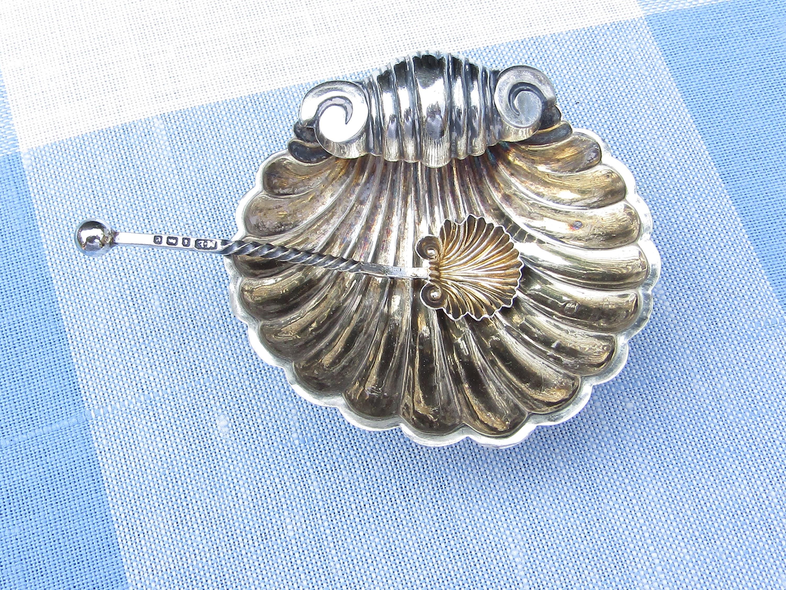 ソルトポット＆ソルトスプーン スターリングシルバー925製 - シェル