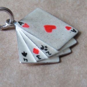 Charm - Colgante de naipes de los años 20 en plata de ley 925 (108494E)