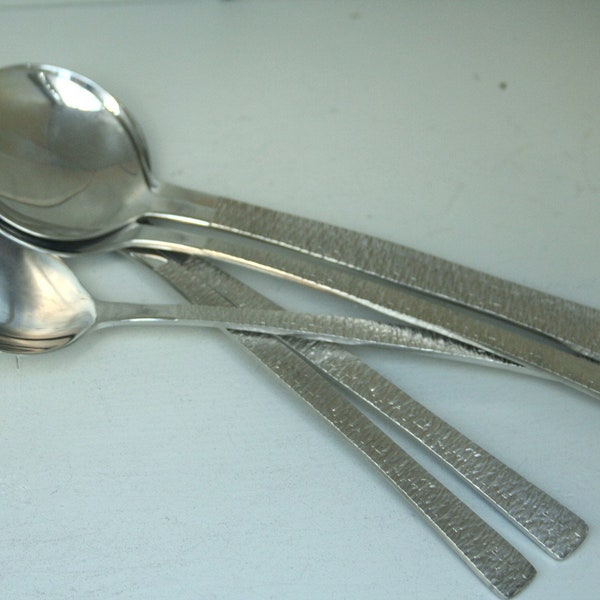 Spoons Dessert Rat Gerald Benney  Set Six 1960s   Stainless Steel  (107144E)