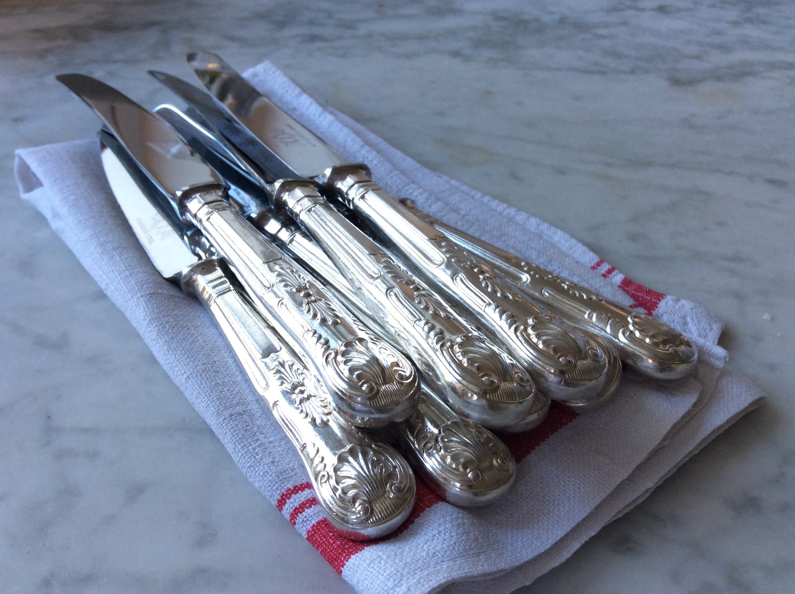 Dinner Knives & Salad Knives Kings Pattern Silver Plated Etsy