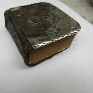 Hymn Book Small  Sterling Silver 925 and Leather 1905 Cherub Design  (107256E)