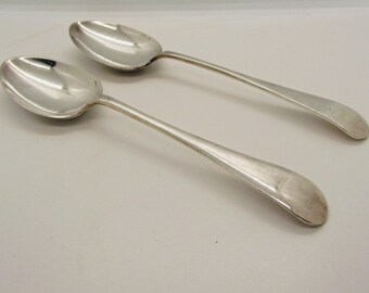 Tablespoons Pair Silver Plated Old English Pattern Victorian 1890s   (106346E)