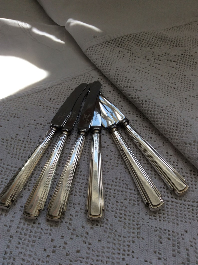 Tea Knives English Silver Art Deco 102876E