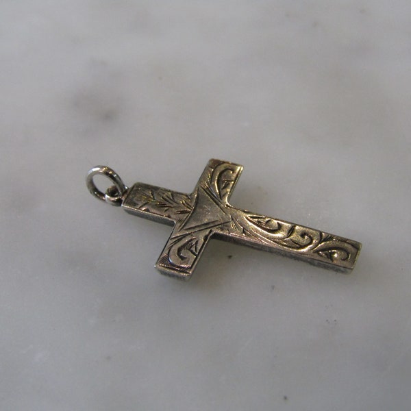 Cross -  Sterling Silver Small Original  1918  Engraved   (107937E)