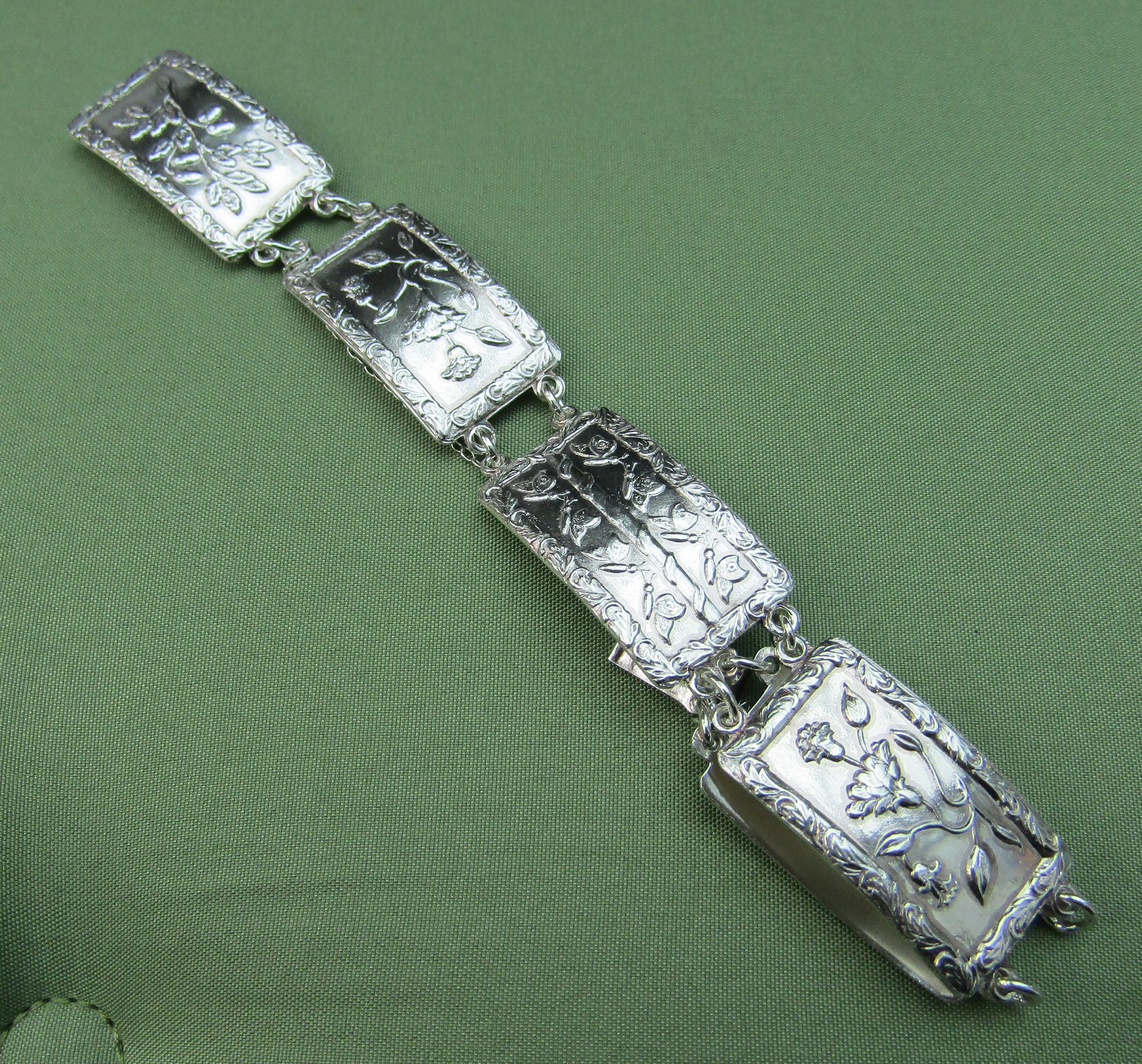 アクセサリー vintage silver925 design bracelet Collectible Taxco Mexico Signed CP 925 Sterling Silver