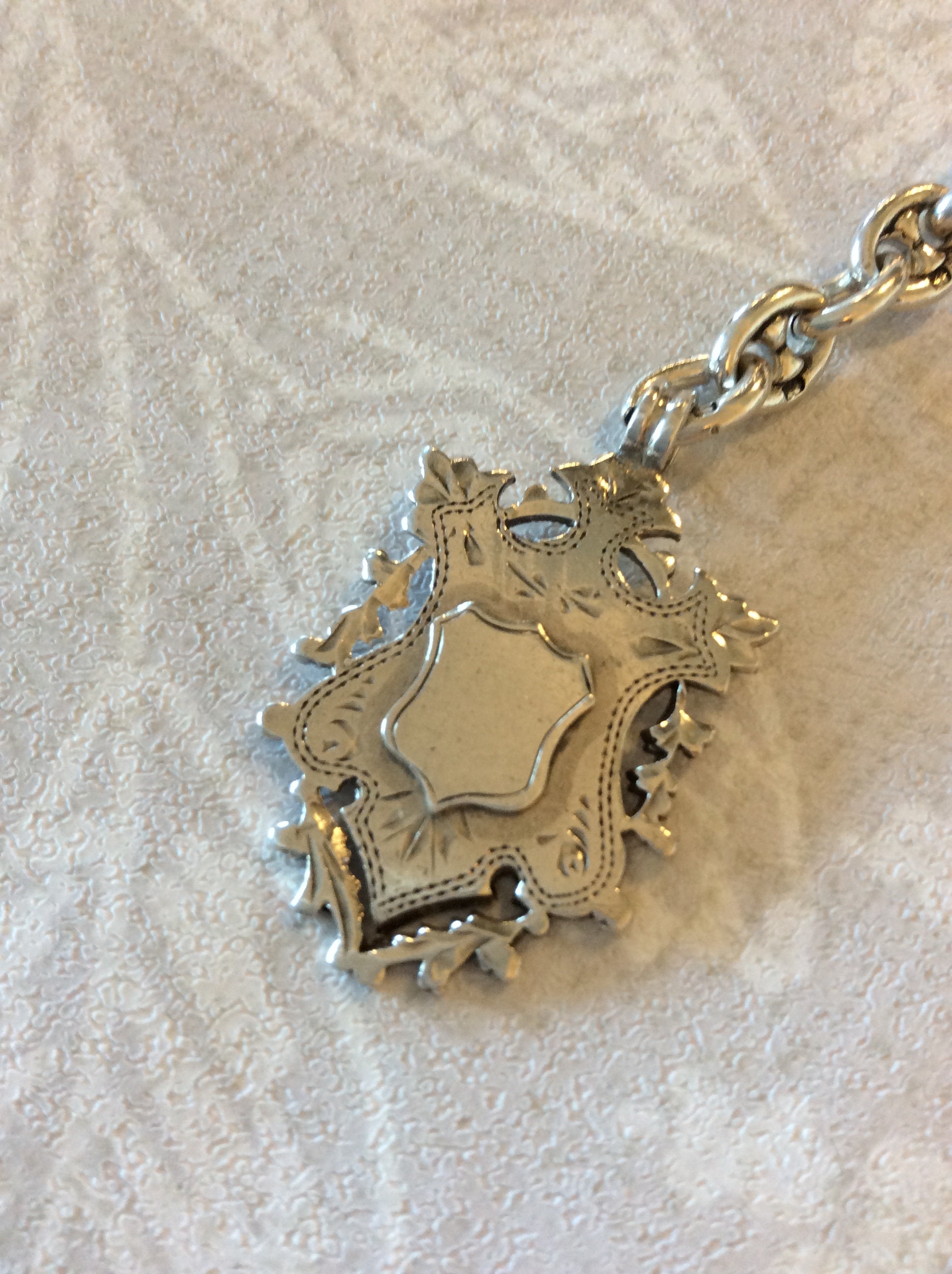 Watch Chain & Fob Sterling Silver Original Victorian Single Etsy