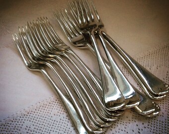 Dinner & Salad Forks  Silver Plated Vintage Six and  Six   (106375E)