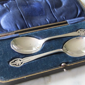Sugar and Jam Spoon Victorian  Pair Silver Plated (106753E)