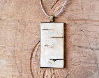 Birch Bark Pendant Necklace