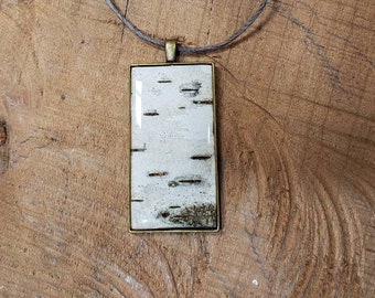 Birch Bark Pendant Necklace