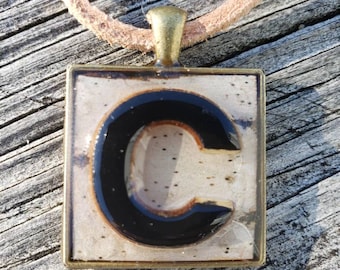 Birch Monogram Necklace Pendant with Initial