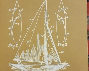 Custom Blueprint Journals Journal /XXL Moleskine hand drawn. Sailor Gift!