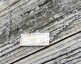 Birch Bark Necklace, Silver Pendant, Nature Lover Jewelry