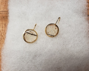 Birch Bark Gold Earrings