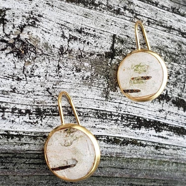 Birch Bark Earrings Natural Minimalist